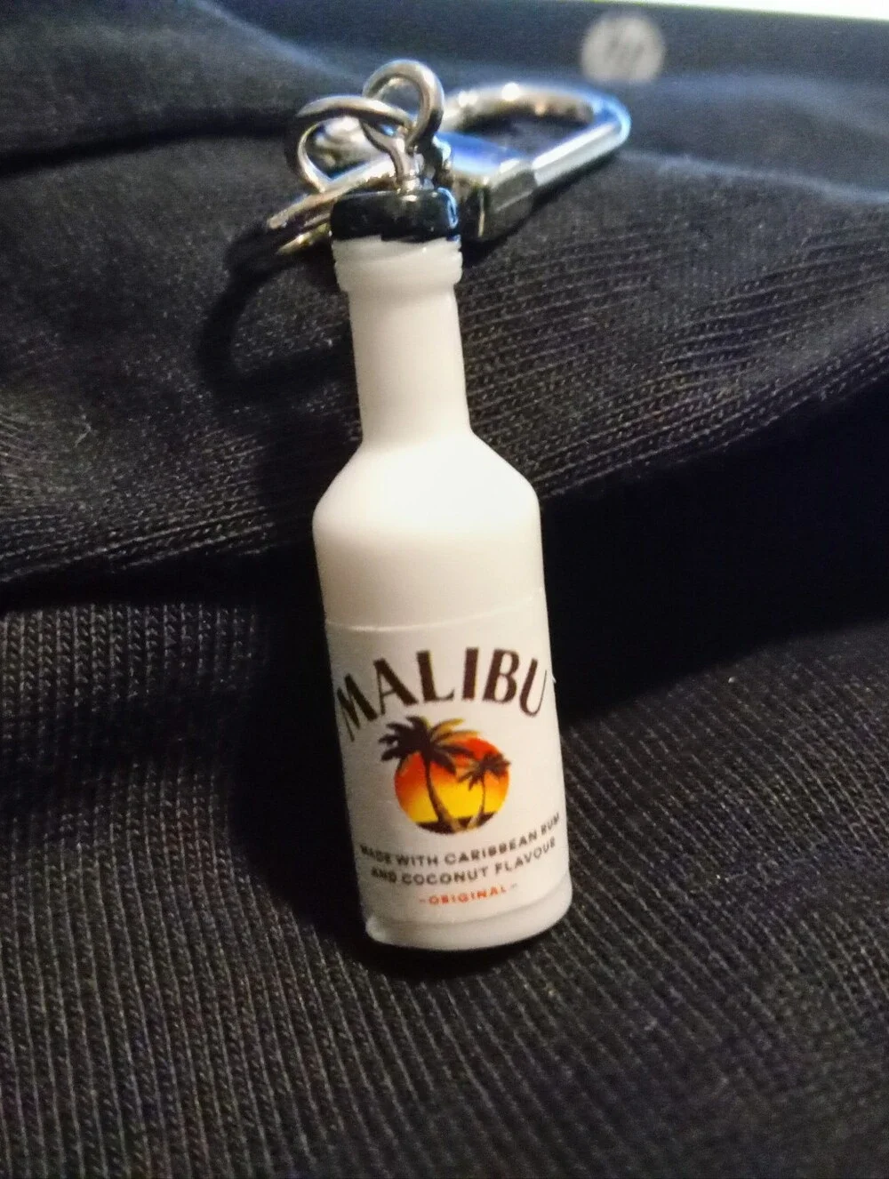 Malibu Rum Liquor Bottle Keychain